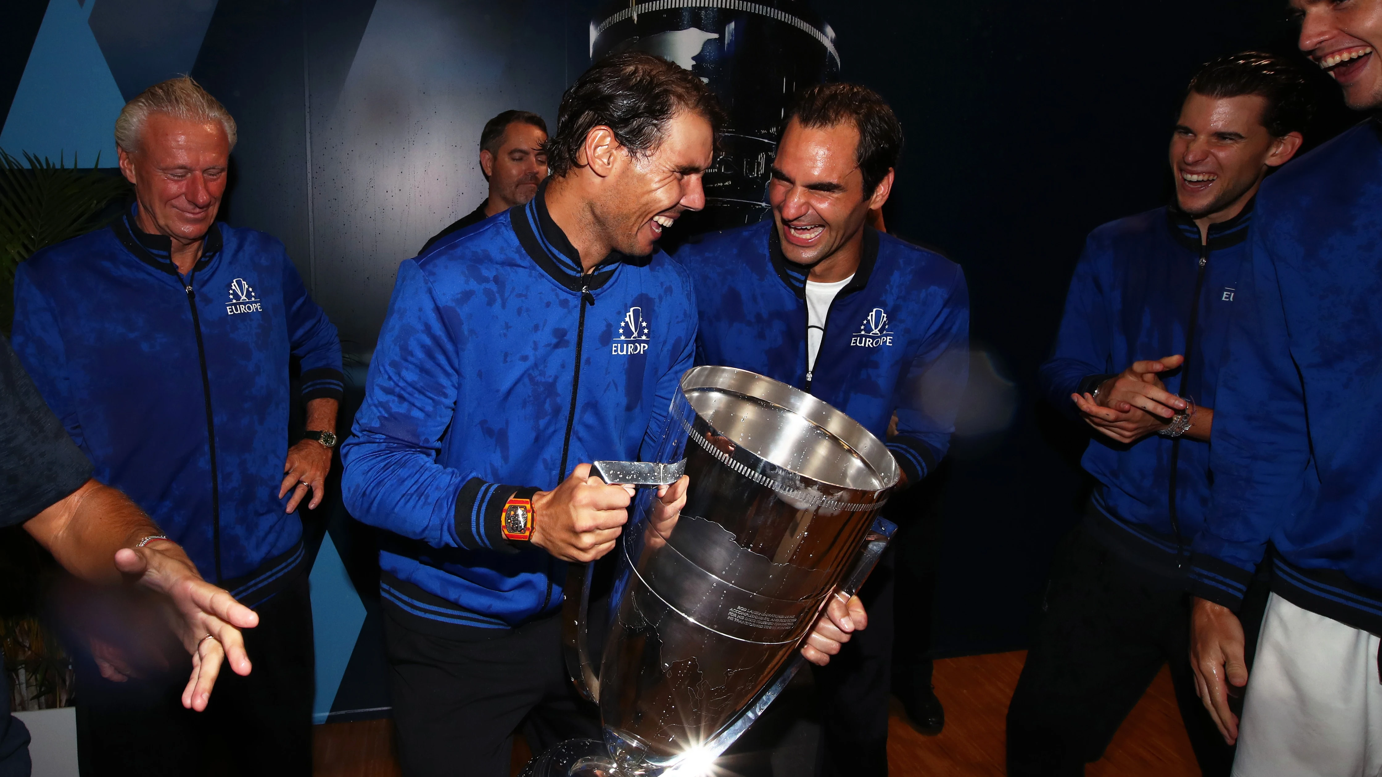 Rafael Nadal y Roger Federer en la Laver Cup