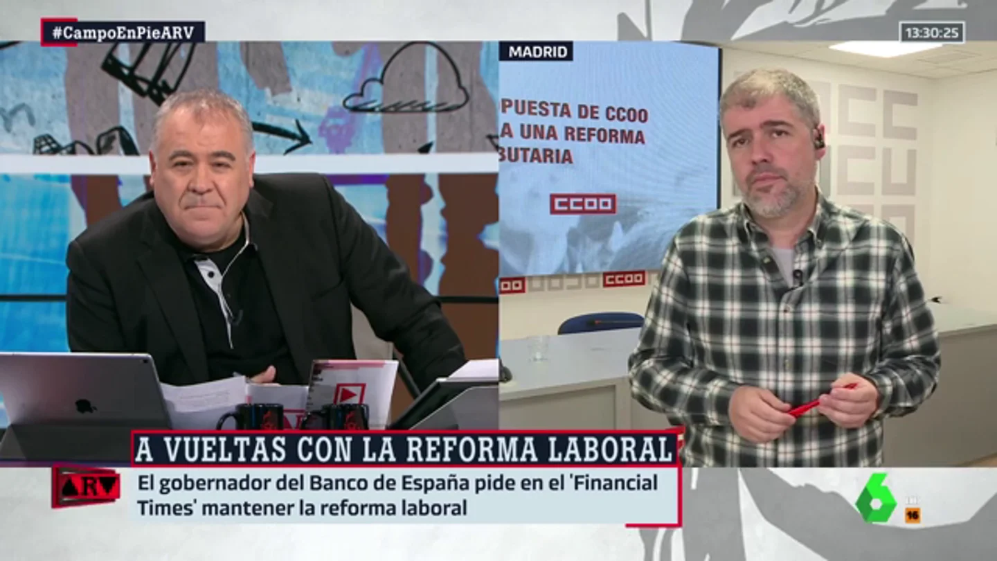 Unai Sordo responde al gobernador del Banco de España sobre la reforma laboral: "Puede opinar lo que desee" Unai Sordo responde al gobernador del Banco de España sobre la reforma laboral: "Puede opinar lo que desee"