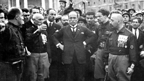 Benito Mussolini durante la marcha sobre Roma en 1922 Benito Mussolini durante la marcha sobre Roma en 1922