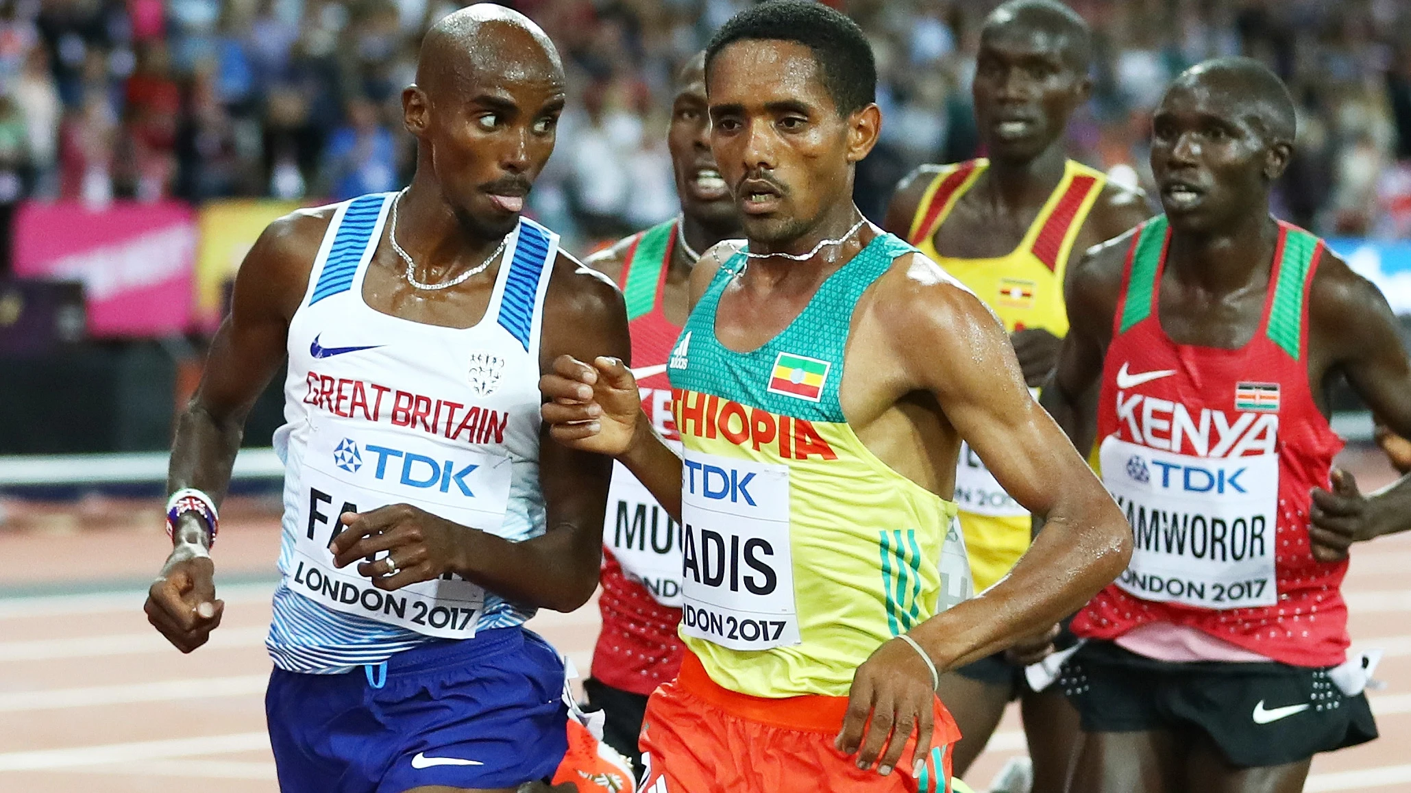 Abadi Hadis, junto a Mo Farah en 2017