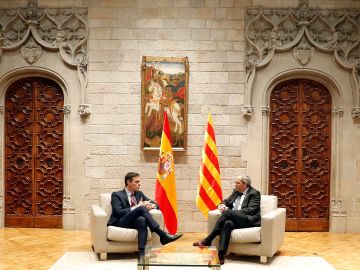 Sánchez y Torra, durante su reunión Sánchez y Torra, durante su reunión