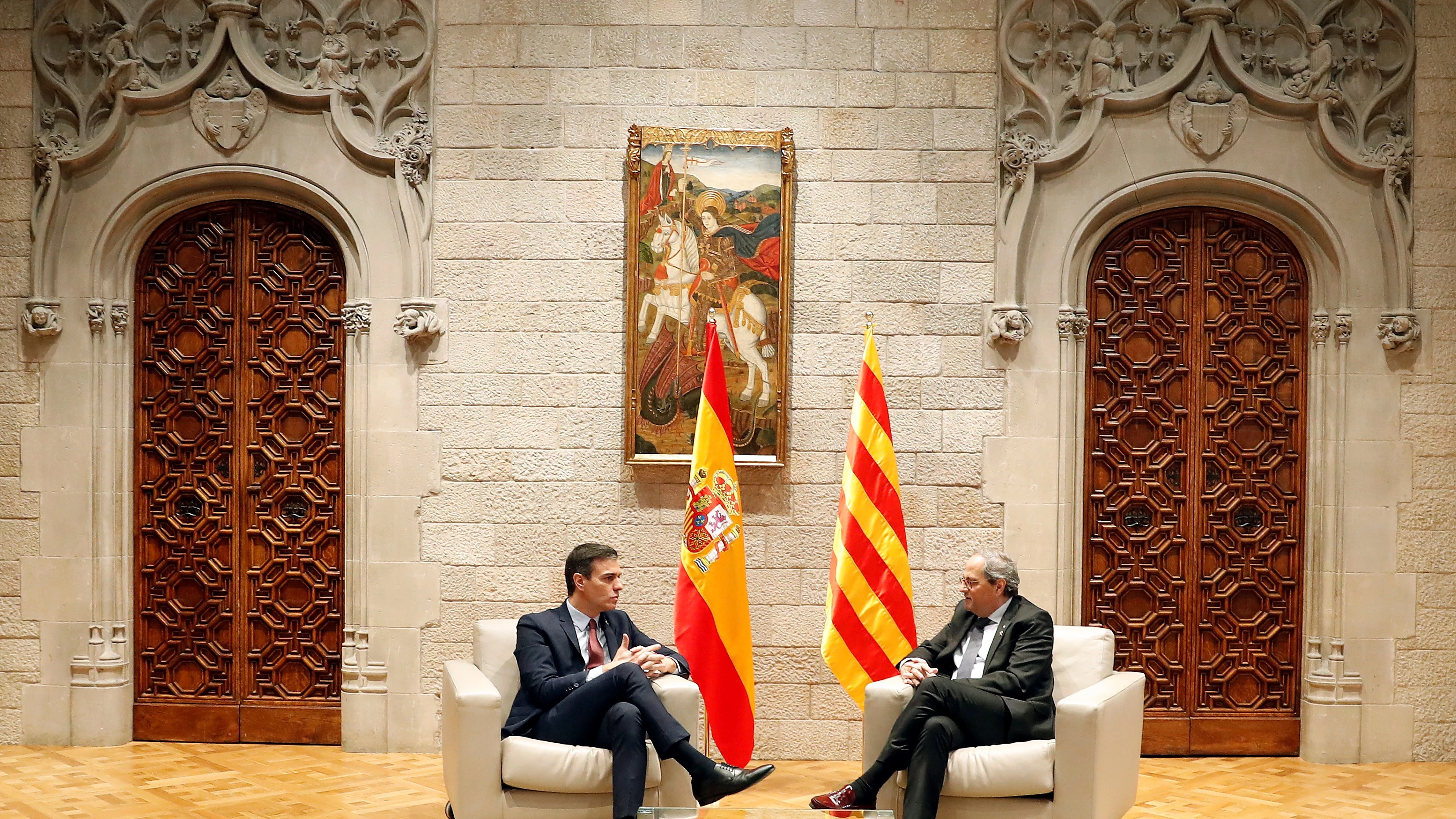 Sánchez y Torra, durante su reunión