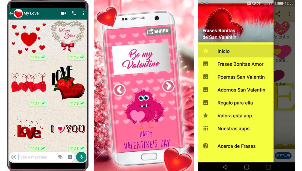 Stciker, diseñador de tarjetas y frases para San Valentín