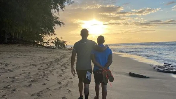 Hamilton, junto a su padre Hamilton, junto a su padre