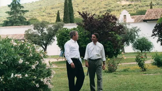 Aznar y Bush en la finca Quintos de Mora Aznar y Bush en la finca Quintos de Mora