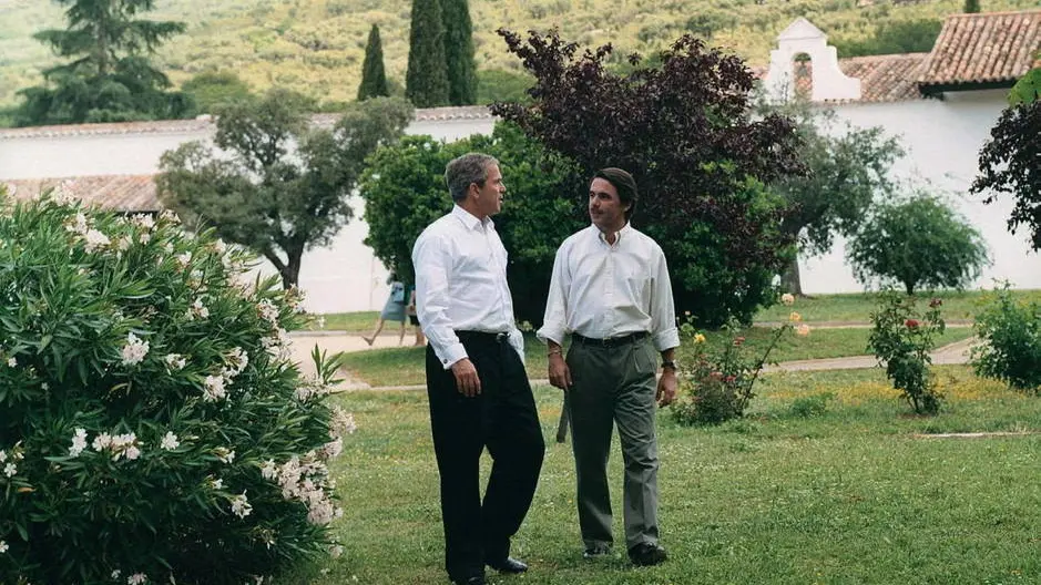 Aznar y Bush en la finca Quintos de Mora