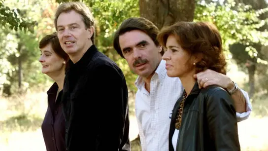 Blair y Aznar con sus parejas en Quintos de Mora Blair y Aznar con sus parejas en Quintos de Mora