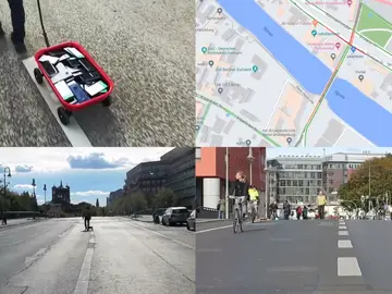 El artista Simon Weckert recorrió las calles de Berlín con 99 móviles El artista Simon Weckert recorrió las calles de Berlín con 99 móviles