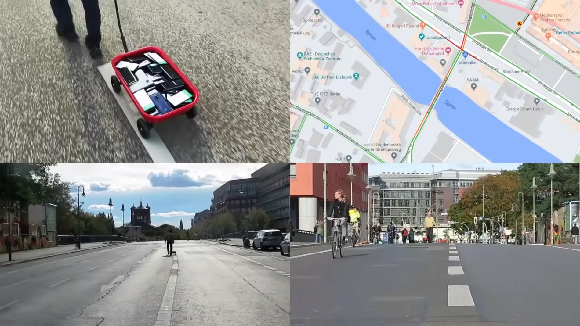 El artista Simon Weckert recorrió las calles de Berlín con 99 móviles