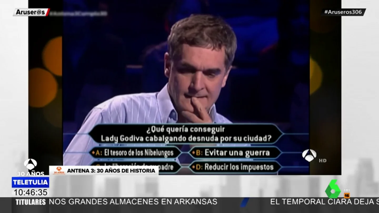 El día que Carlos Sobera tuvo en ¿Quién quiere ser millonario? al concursante más macarra: "¡Me voy con los 4.000 pavos y a cascarla!" El día que Carlos Sobera tuvo en ¿Quién quiere ser millonario? al concursante más macarra: "¡Me voy con los 4.000 pavos y a cascarla!"