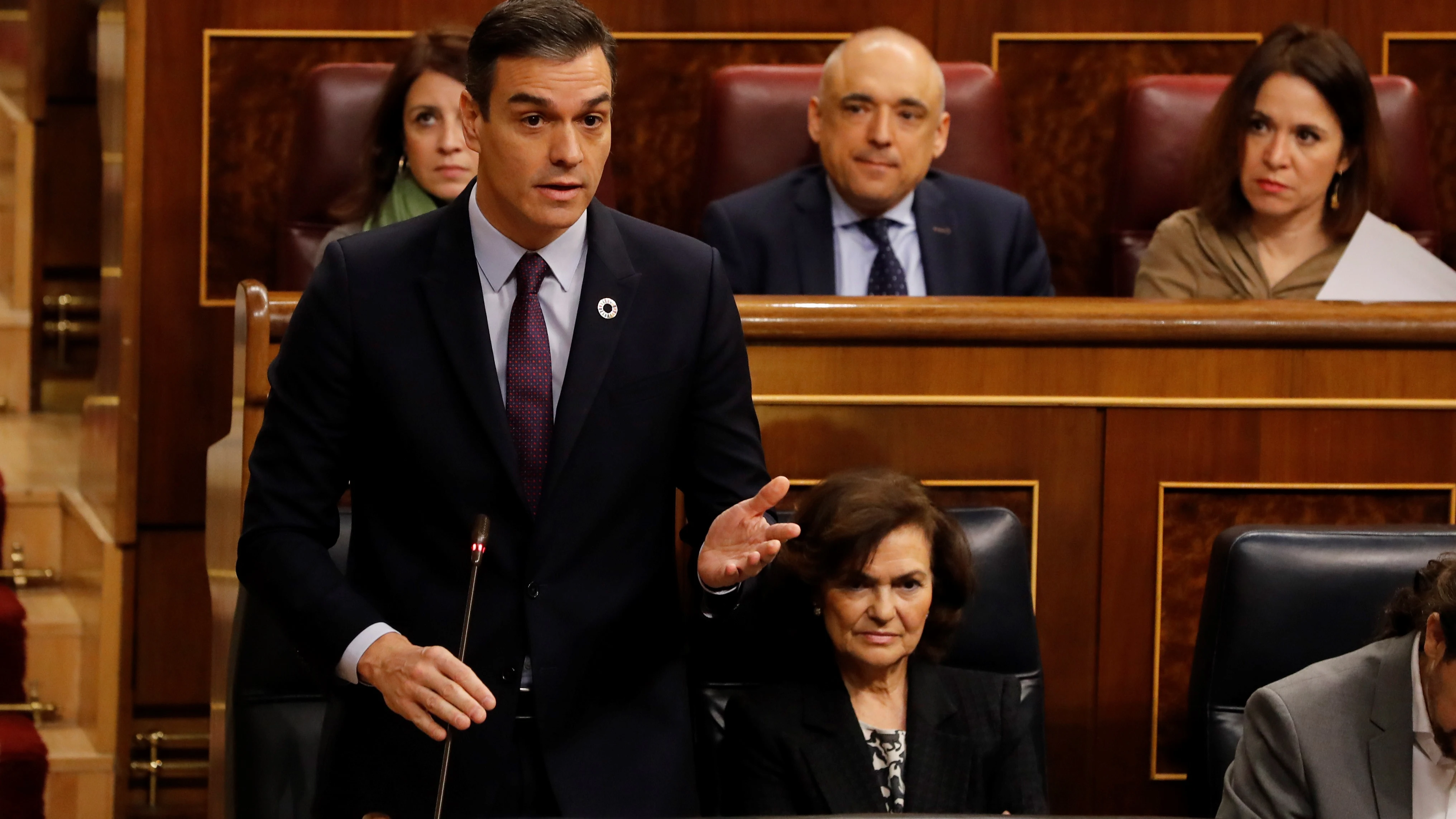 Pedro Sánchez interviniendo durante la primera sesión de control al Gobierno