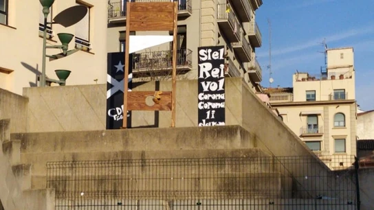 Guillotina instalada por los CDR en Girona Guillotina instalada por los CDR en Girona