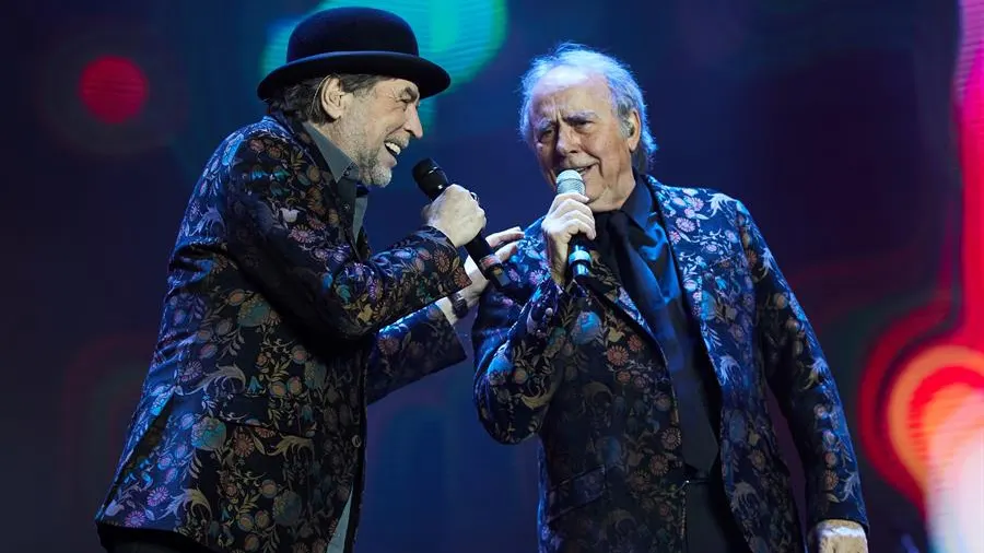 Los cantantes Joan Manuel Serrat y Joaquín Sabina