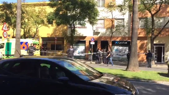 Sucursal de La Caixa donde se produjo el atraco en Jerez Sucursal de La Caixa donde se produjo el atraco en Jerez