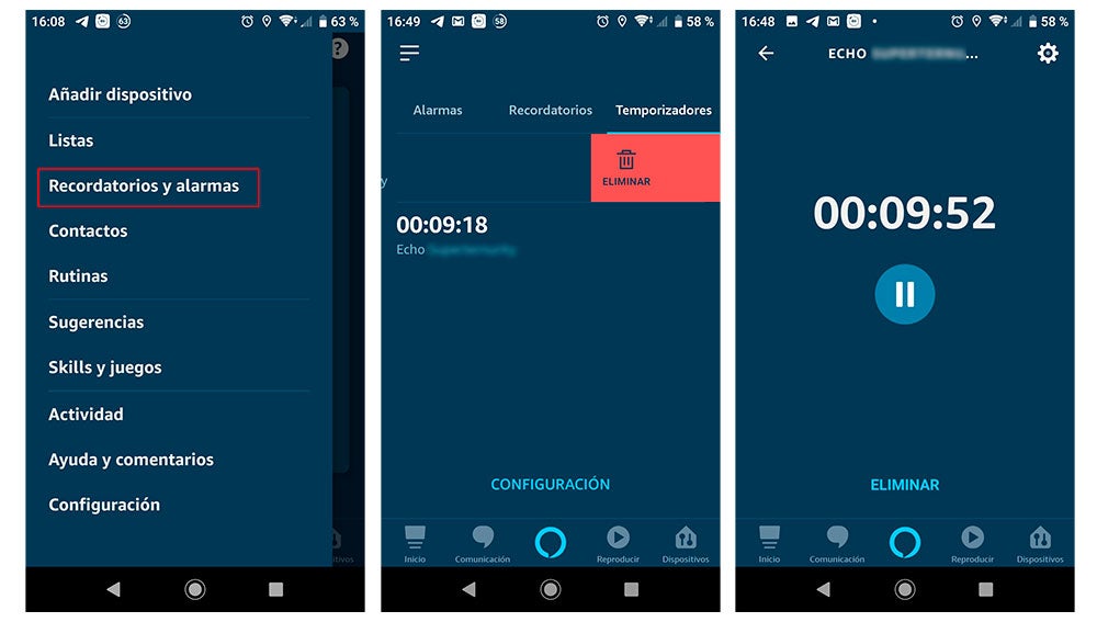 Borrando los temporizadores y alarmas