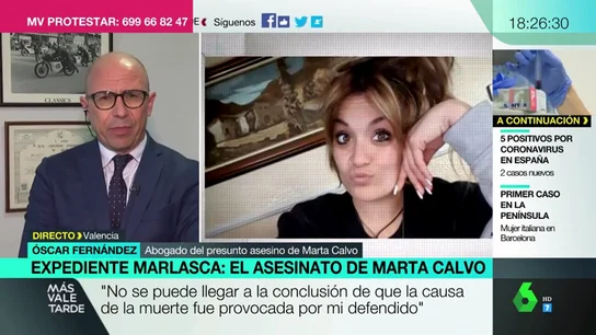 Óscar Fernández, abogado del presunto asesino de Marta Calvo: "Prefiero que aparezca el cadáver, su familia necesita un lugar donde llorarle" Óscar Fernández, abogado del presunto asesino de Marta Calvo: "Prefiero que aparezca el cadáver, su familia necesita un lugar donde llorarle"