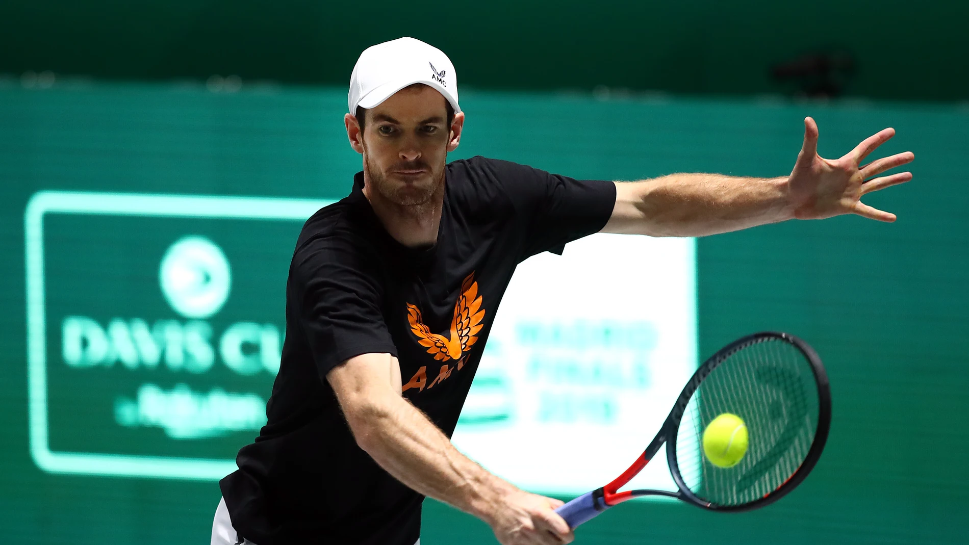 Andy Murray disputando un partido de la Copa Davis