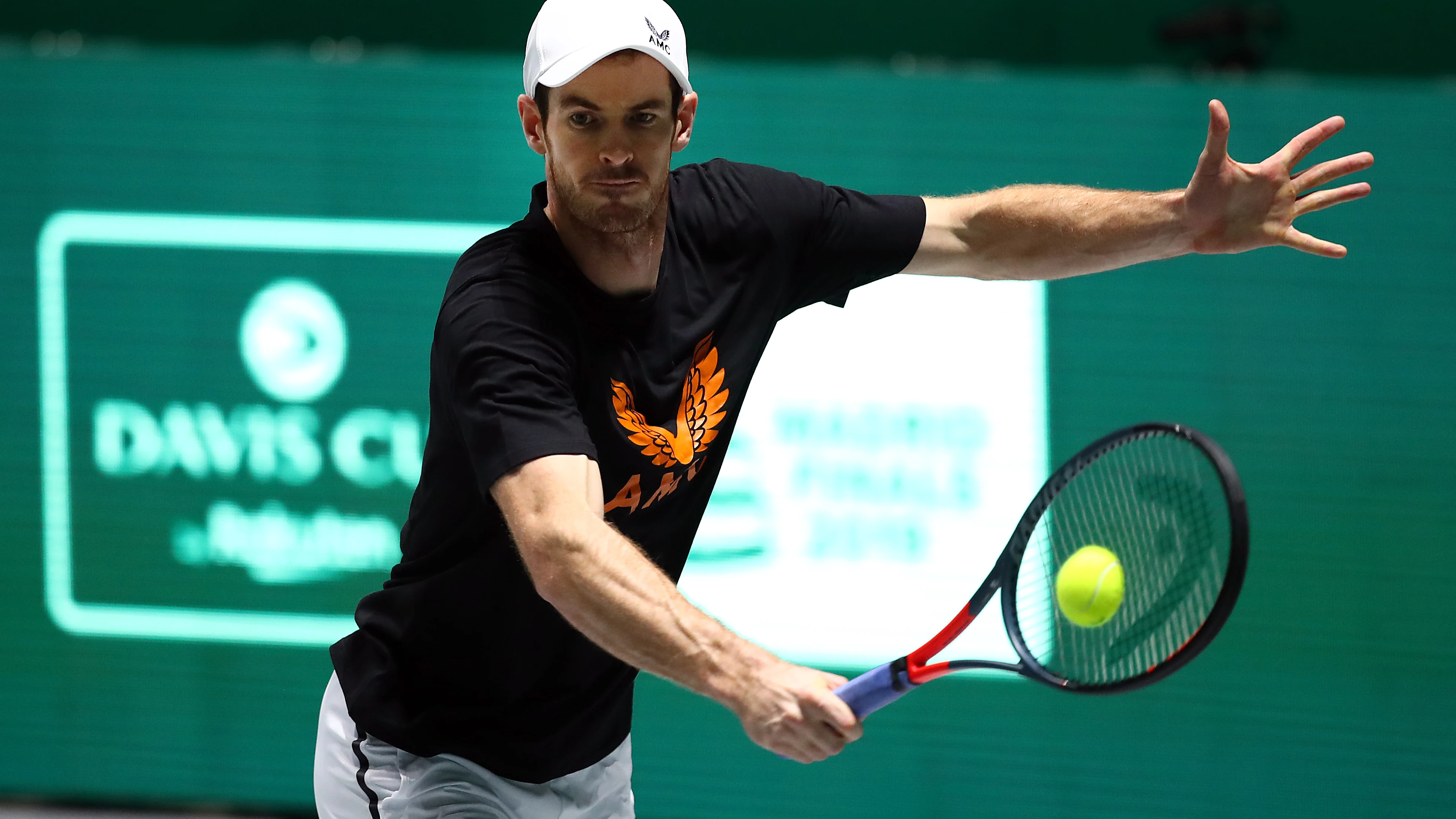 Andy Murray disputando un partido de la Copa Davis