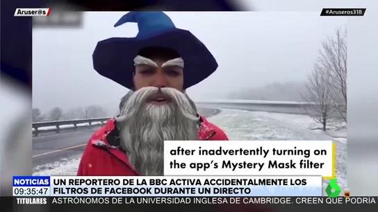 Un error viral: un reportero informa en directo con los filtros de Facebook puestos  Un error viral: un reportero informa en directo con los filtros de Facebook puestos