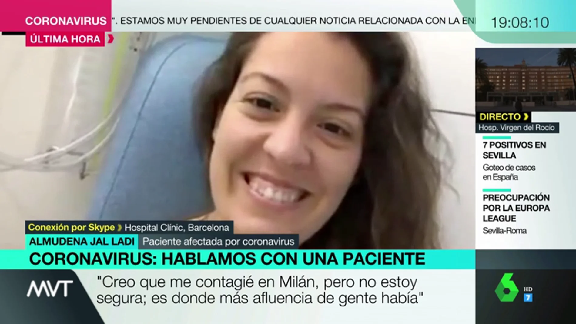 Almudena Jal Ladi, ingresada con coronavirus