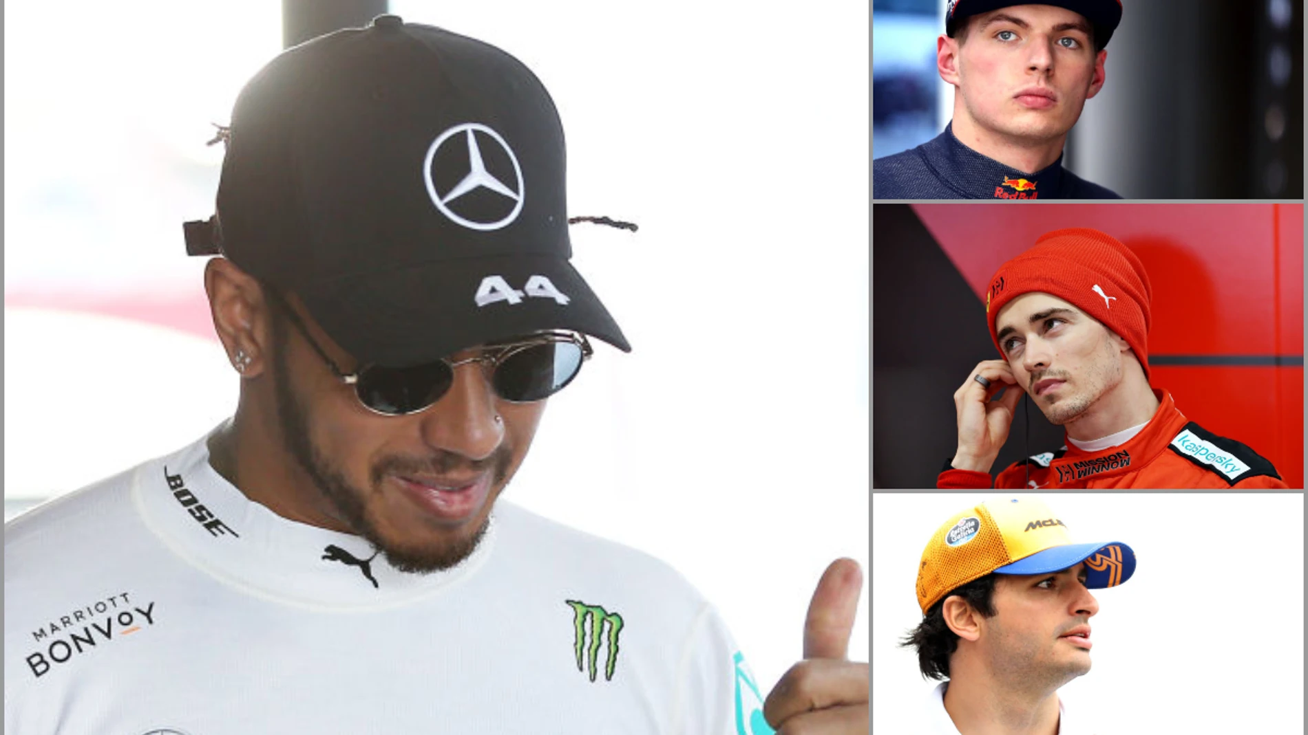 Hamilton, Verstappen, Leclerc y Sainz