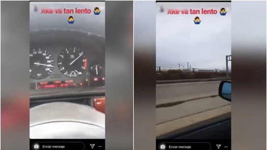 Un conductor se graba a 220 kilómetros por hora Un conductor se graba a 220 kilómetros por hora