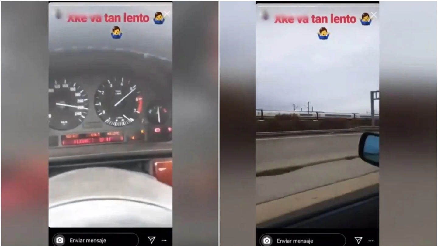Un conductor se graba a 220 kilómetros por hora Un conductor se graba a 220 kilómetros por hora
