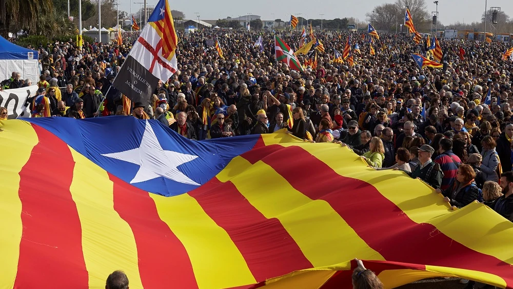 Imagen de independentistas en Perpignan