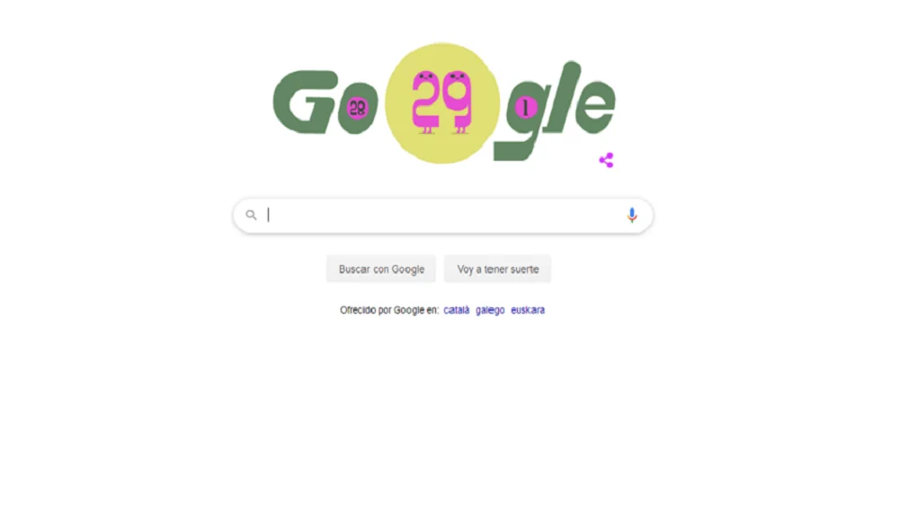 Doodle de Google del 29 de febrero.