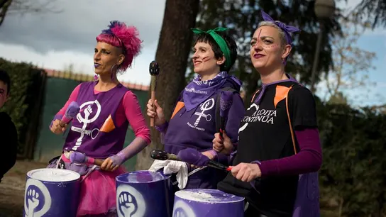 Imagen de varias mujeres en la marcha feminista celebrada en Verín, Orense. Imagen de varias mujeres en la marcha feminista celebrada en Verín, Orense.