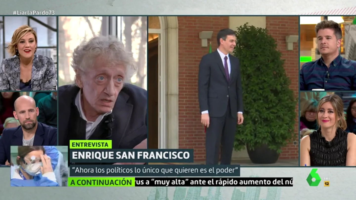 De "carroñeros" a "déspotas": así describe Quique San Francisco cómo es la política en España actualmente De "carroñeros" a "déspotas": así describe Quique San Francisco cómo es la política en España actualmente