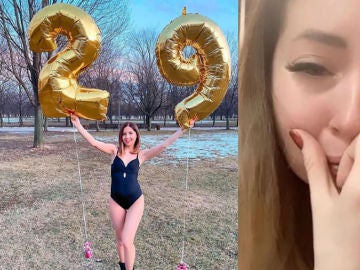 Imagen de la instagramer antes y después de su fiesta de cumpleaños. Imagen de la instagramer antes y después de su fiesta de cumpleaños.