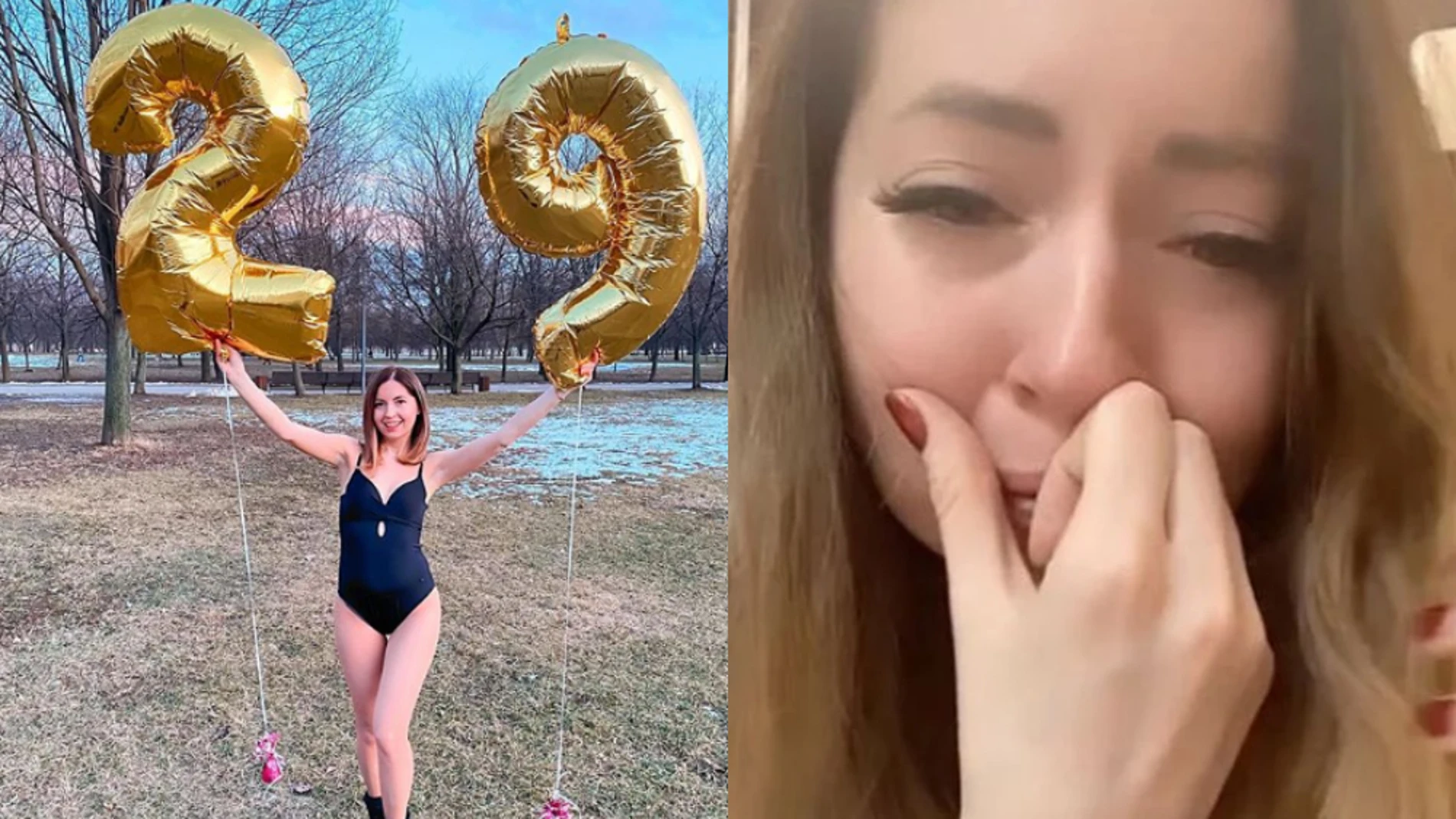 Imagen de la instagramer antes y después de su fiesta de cumpleaños. 