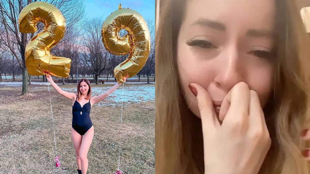 Imagen de la instagramer antes y después de su fiesta de cumpleaños. 