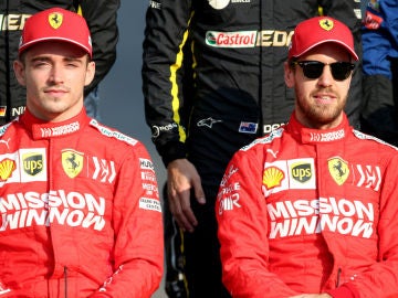Charles Leclerc y Sebastian Vettel Charles Leclerc y Sebastian Vettel
