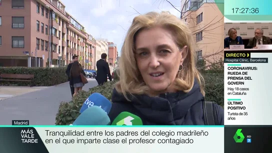 Hablan los padres de los alumnos del colegio madrileño donde un profesor ha dado positivo en coronavirus: "Van a seguir viniendo" Hablan los padres de los alumnos del colegio madrileño donde un profesor ha dado positivo en coronavirus: "Van a seguir viniendo"