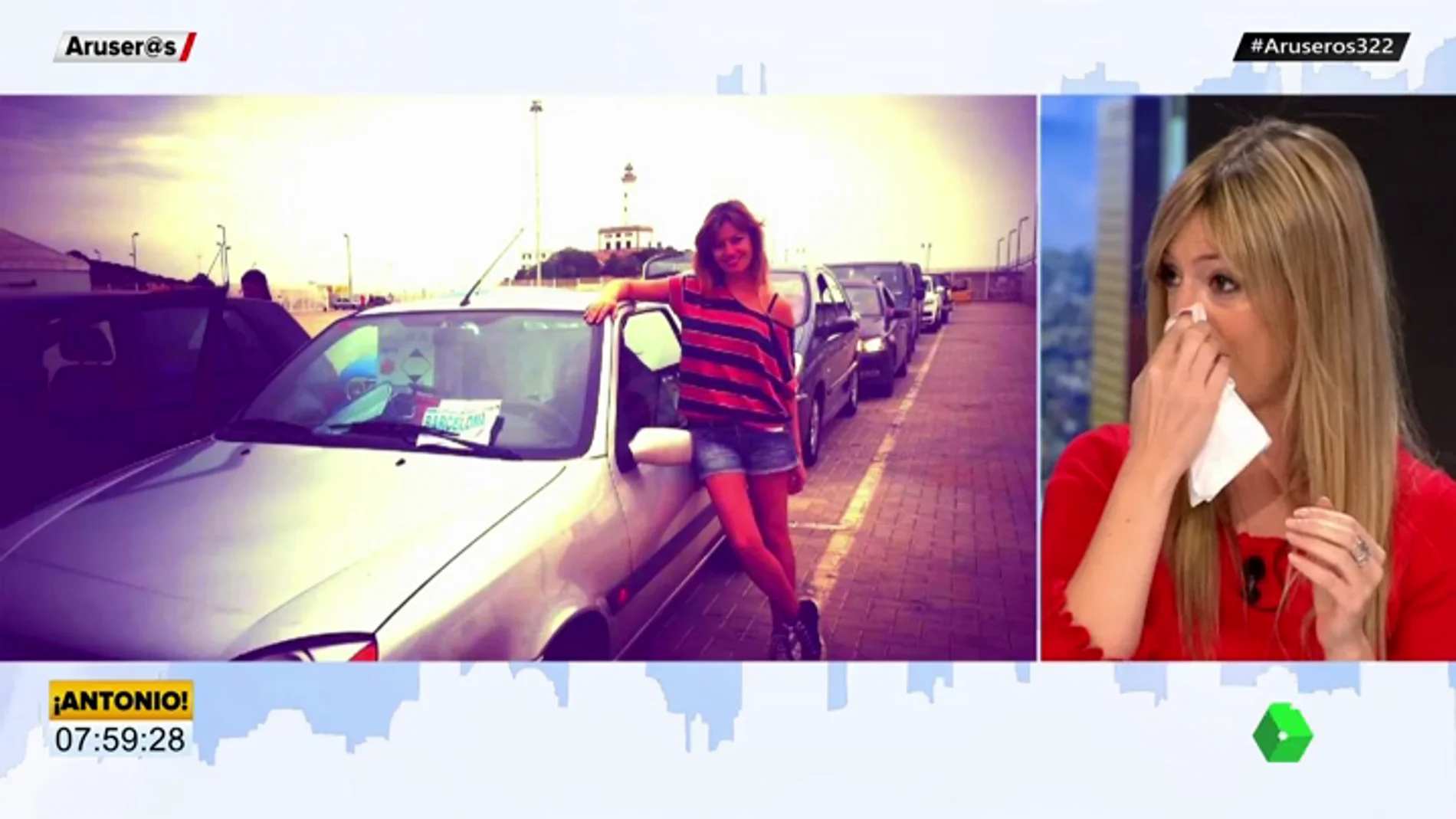 "Día triste" para Aruser@s: María Moya rota de dolor por "la muerte" de su coche