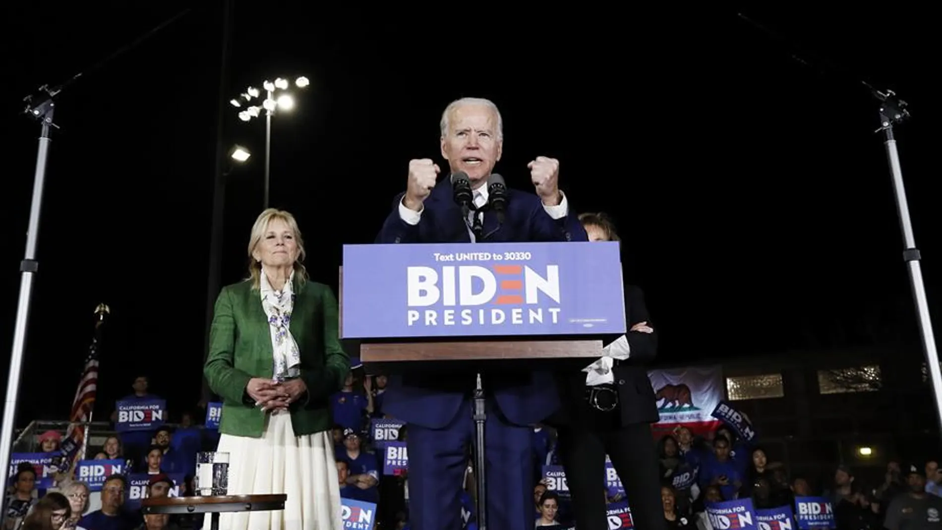 Joe Biden celebra los resultados del 'Supermartes' demócrata en Los Ángeles