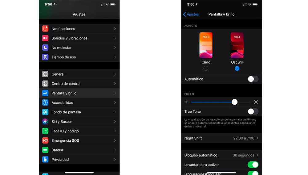 El modo se activa automáticamente con el sistema en iOS 13