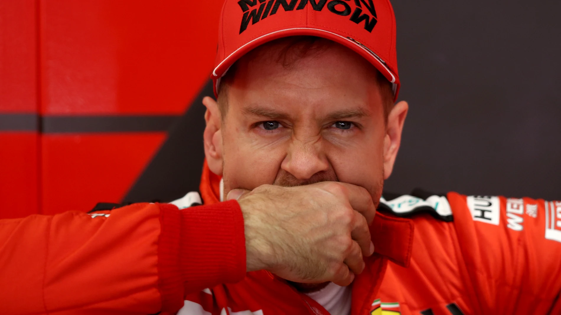 Sebastian Vettel durante los test de Montmeló