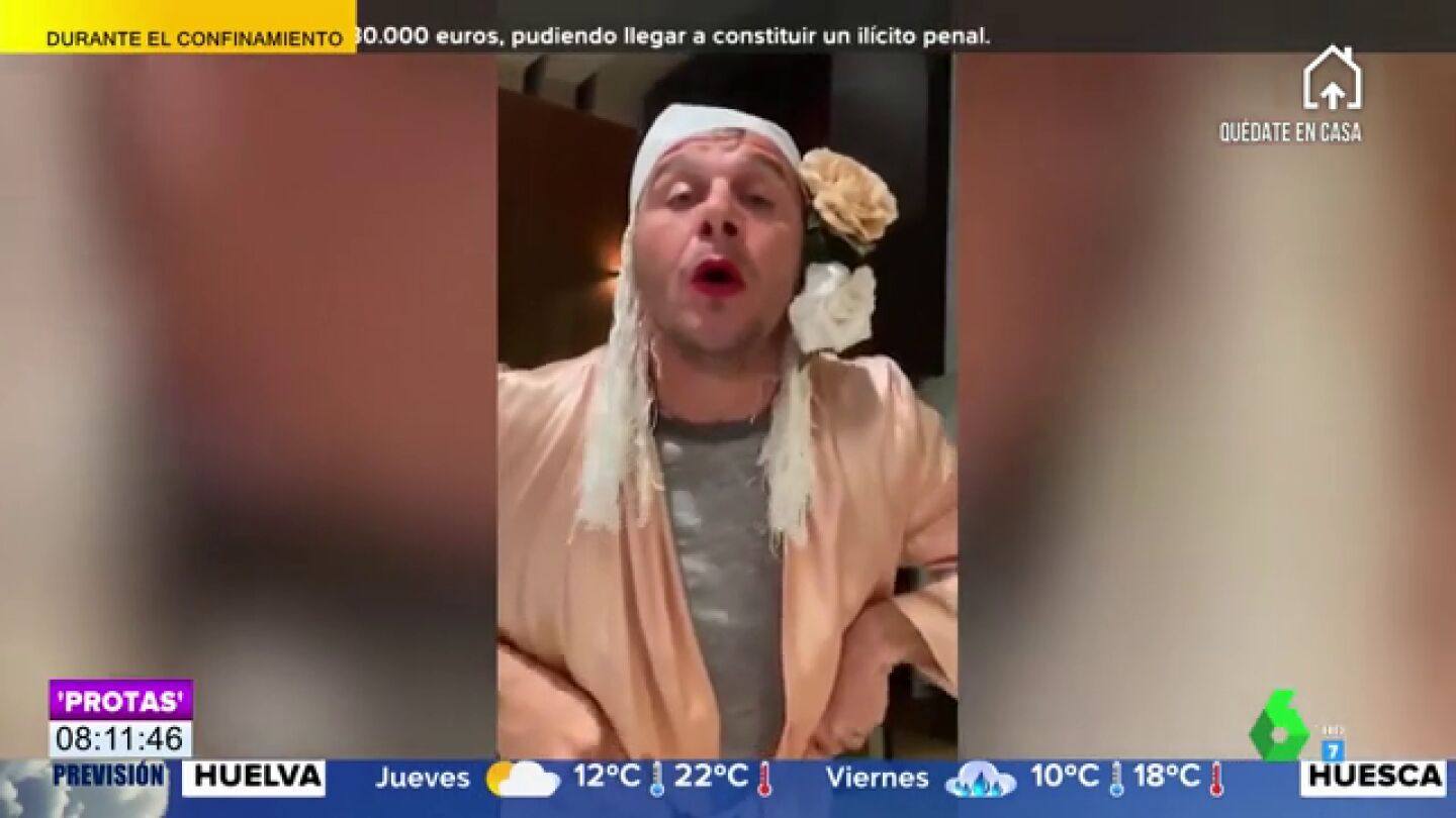 Joaqu&iacute;n ameniza a sus seguidores el confinamiento por coronavirus travestido y cantando 'Bamboleo' de los Gipsy Kings
