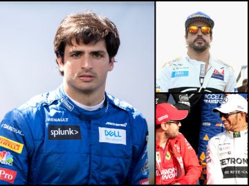 Carlos Sainz, Fernando Alonso, Sebastian Vettel y Lewis Hamilton Carlos Sainz, Fernando Alonso, Sebastian Vettel y Lewis Hamilton