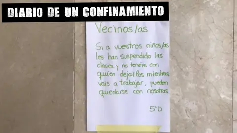 Cartel en un bloque de vecinos El Muro