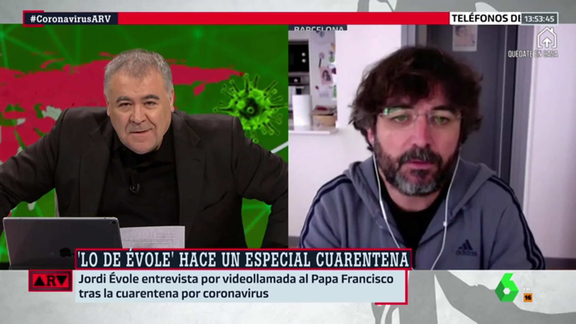 Jordi Évole cuenta cómo se gestó la entrevista por Skype con el papa Francisco: "De un día para otro, dijo que sí"