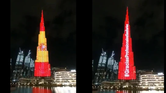 El Burj Khalifa apoya a España en la lucha contra el coronavirus El Burj Khalifa apoya a España en la lucha contra el coronavirus
