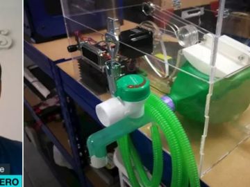 Imagen de un respirador artificial hecho con una impresora 3D Imagen de un respirador artificial hecho con una impresora 3D
