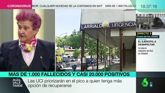 María Sainz, médica: "El triaje se da en situaciones muy excepcionales, de explosión, y ahora empezamos a temblar" María Sainz, médica: "El triaje se da en situaciones muy excepcionales, de explosión, y ahora empezamos a temblar"