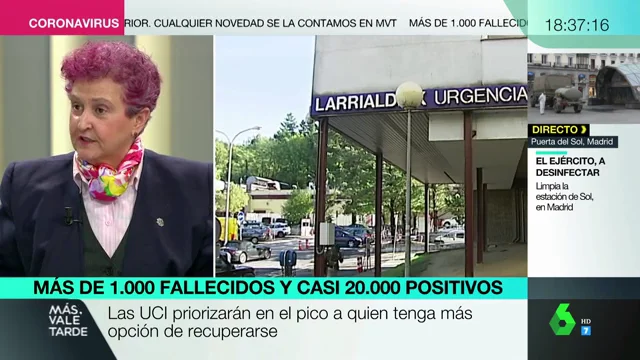 María Sainz, médica: "El triaje se da en situaciones muy excepcionales, de explosión, y ahora empezamos a temblar"