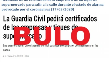 Imagen de uno de los bulos que se encuentran en Internet sobre el coronavirus Imagen de uno de los bulos que se encuentran en Internet sobre el coronavirus