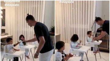 Cristiano Ronaldo, con sus hijos